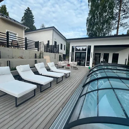 Stunning House With Heated Pool, Jacuzzi And Sauna Villa Oulu
